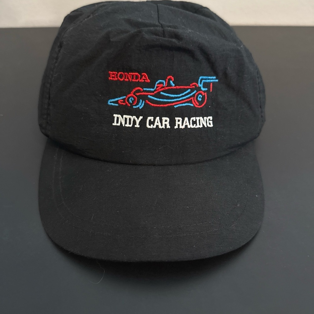 Vintage Honda Indy Car Racing Hat Black Nylon Ski Country Imports
